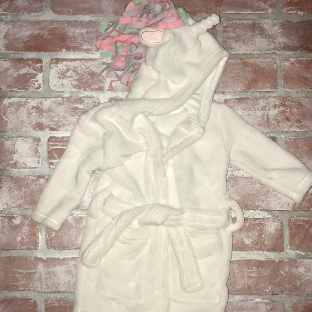 Plush white unicorn robe